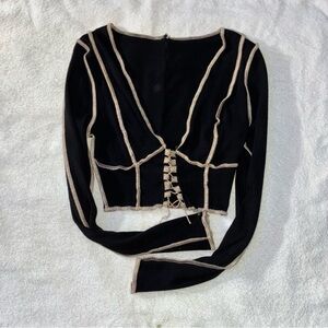 Stylish Black and Tan Women's Top